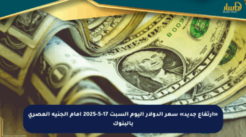«ارتفاع جديد» سعر الدولار اليوم السبت 17-5-2025 أمام الجنيه المصري بالبنوك